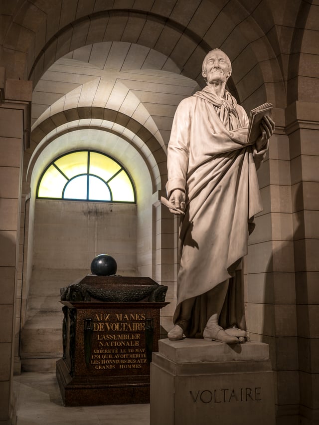 Voltaire's tomb in the Paris Panthéon
