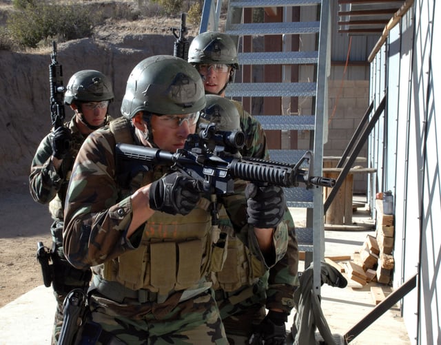 Students conduct CQB drills during SEAL Qualification Training.
