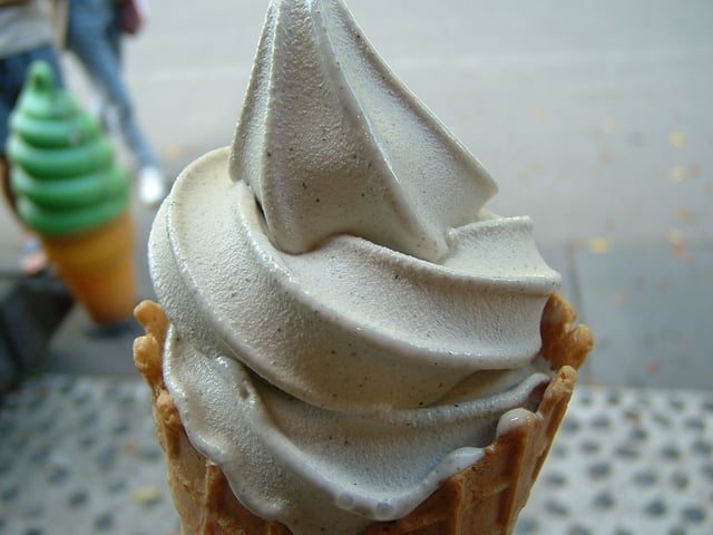 Black sesame soft ice cream, Japan