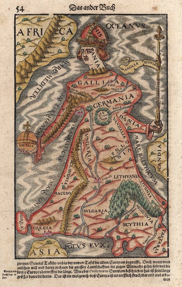 Europa regina in Sebastian Münster's "Cosmographia