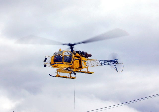 A Search-and-Rescue Alouette II in Gréolières, 2015