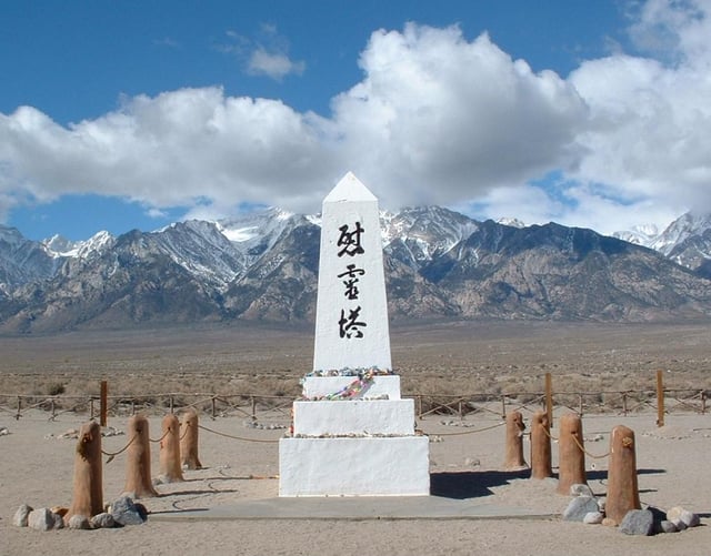 A monument at Manzanar, "to console the souls of the dead"