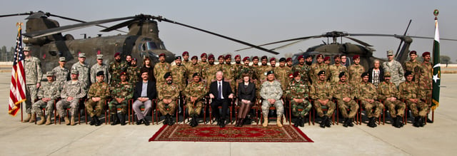 The U.S.-Pakistan military relations: The group photo of the United States Army and the Pakistan Army after coordinating the joint operation in 2010.