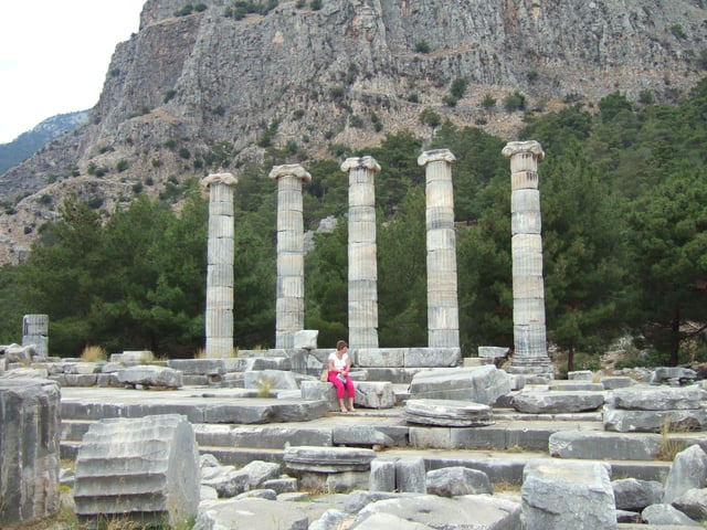 The temple of Athena (funded by Alexander the Great) in the ancient Greek city of Priene