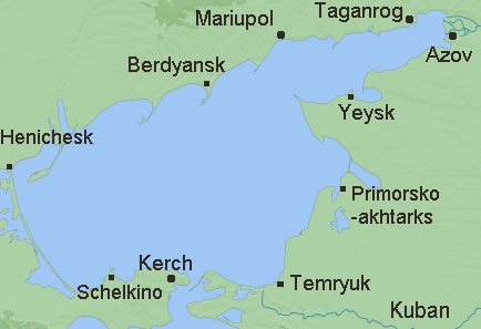 Population centres on the Sea of Azov