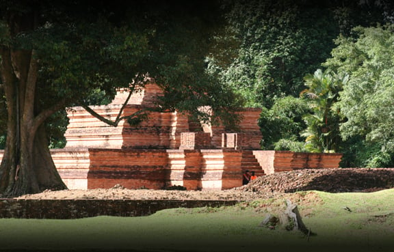 Muaro Jambi Temple Compounds in Jambi, historically linked to the pre-Islamic Melayu Kingdom.