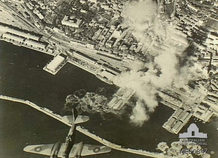 Rijeka under aerial bombardment by the Royal Air Force, 1944