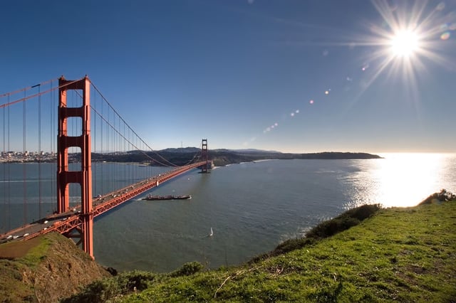 A view of the Golden Gate Bridge from the Marin Headlands