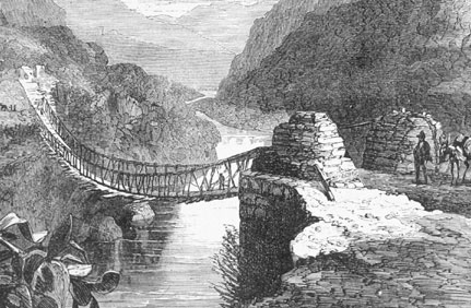 Inca bridge on the Apurimac River