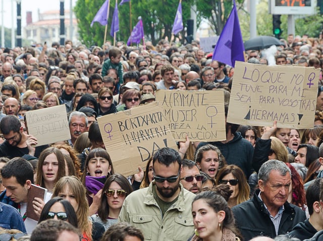 Protest against La Manada sexual abuse case sentence in Pamplona, 2018