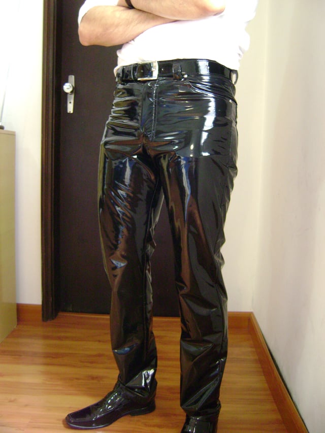 Black PVC trousers