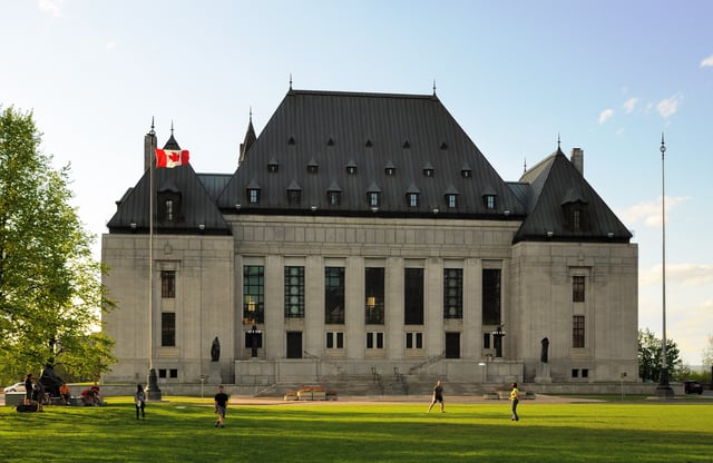 The Supreme Court of Canada in Ottawa, west of Parliament Hill