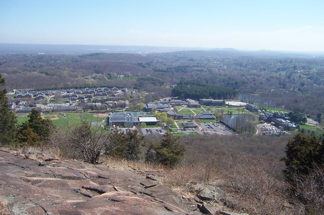 The Mount Carmel campus, from atop Sleeping Giant, April 2009.