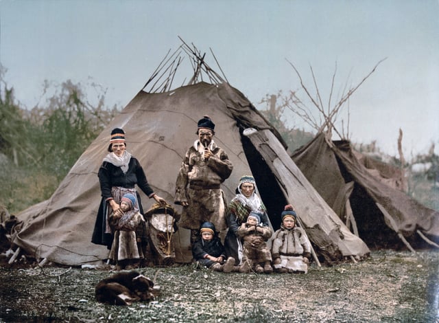 A Sámi family in Norway, c. 1900