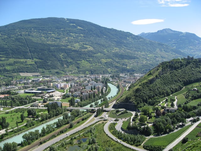 Urbanisation in the Rhone Valley (outskirts of Sion)