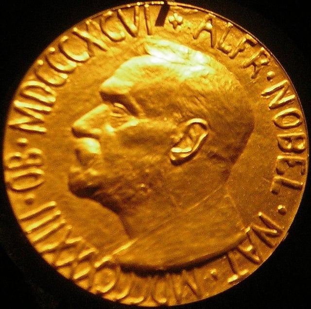 Obverse of the Nobel Peace Prize Medal presented to Sir Ralph Norman Angell in 1933; the Imperial War Museum, London