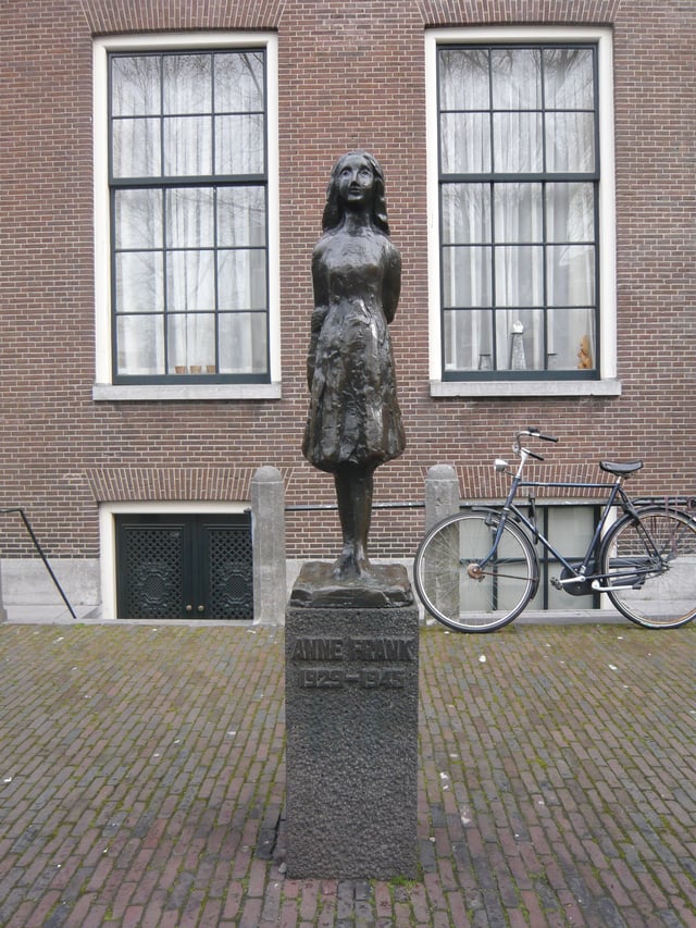 Statue of Anne Frank, by Mari Andriessen, outside the Westerkerk in Amsterdam