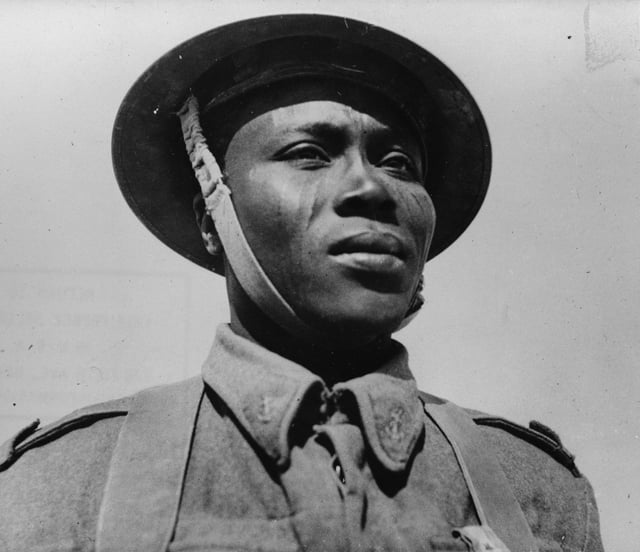 A Chadian soldier fighting for Free France during World War II. The Free French Forces included 15,000 soldiers from Chad.