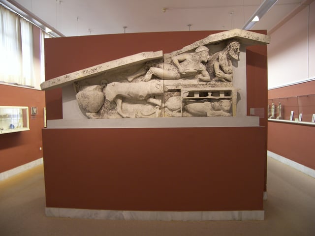 A relief of Dionysus Bacchus at the Archaeological Museum of Corfu.