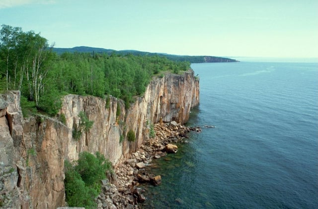 Cliffs at Palisade Head on Lake Superior in Minnesota near Silver Bay.