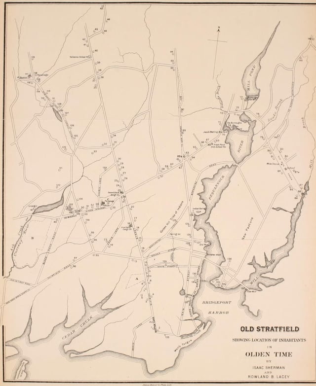 Colonial Stratfield, c.1886 map