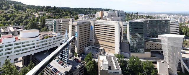 The main OHSU campus sits atop Marquam Hill