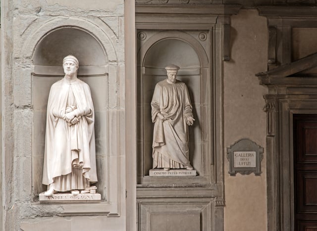 Cosimo the Elder by Luigi Magi and Andrea Di Cione (Orcagna) by Niccolò Bazzanti