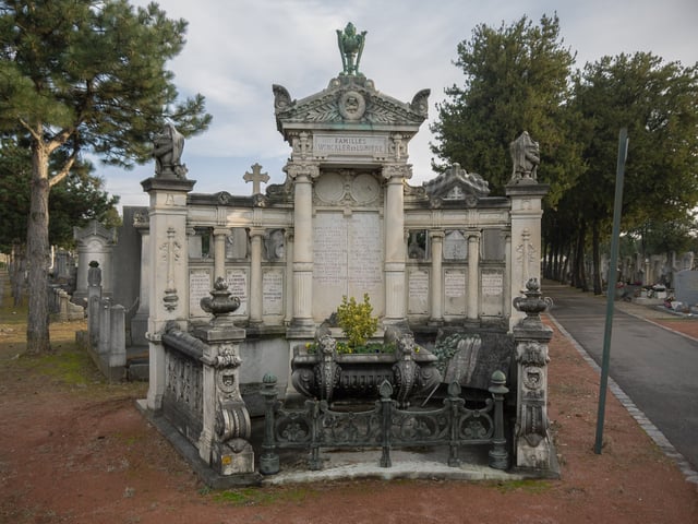 Tomb of the Lumière brothers in the New Guillotière Cemetery in Lyon