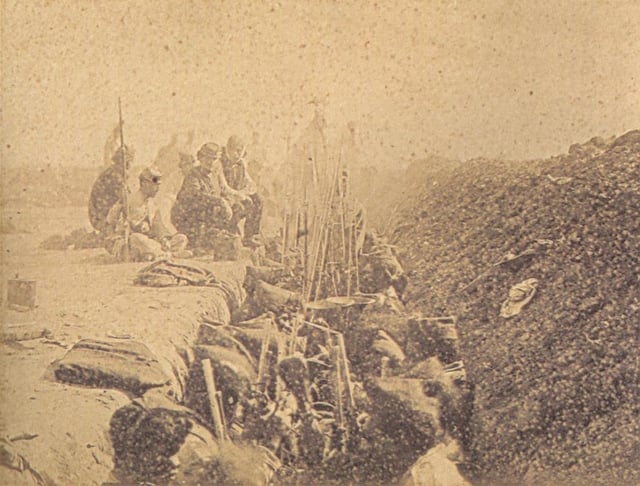 Uruguayan troops entrenched in the Battle of Tuyutí, 1866