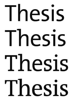 Serifs within the Thesis typeface family