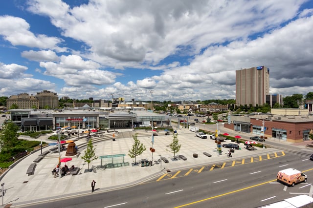 View from the parkade in Uptown Waterloo