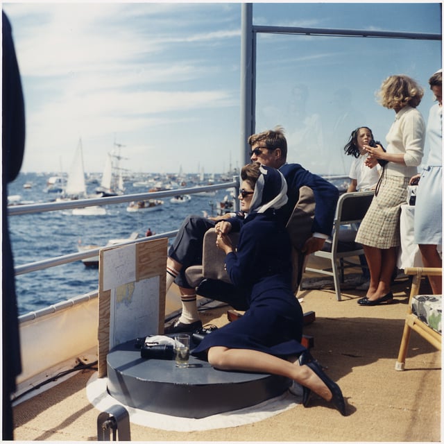 Kennedy and the President watching the America's Cup Race