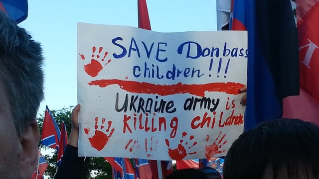 A rally in support of pro-Russian unrest in the eastern Ukraine, Moscow, 11 June 2014