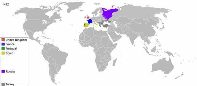 Colonial powers throughout history: most of them were European.