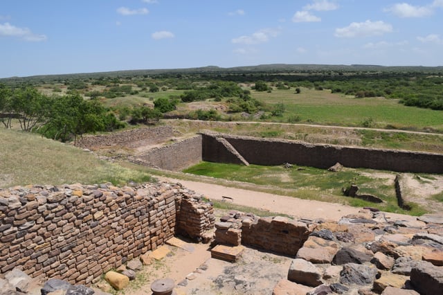 Dholavira, a city of Indus Valley Civilisation, with stepwell steps to reach the water level in artificially constructed reservoirs.