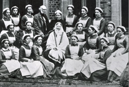 Florence Nightingale and her class of nurses