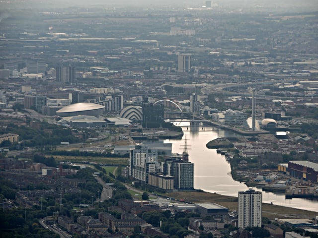 Glasgow city centre as seen from the air