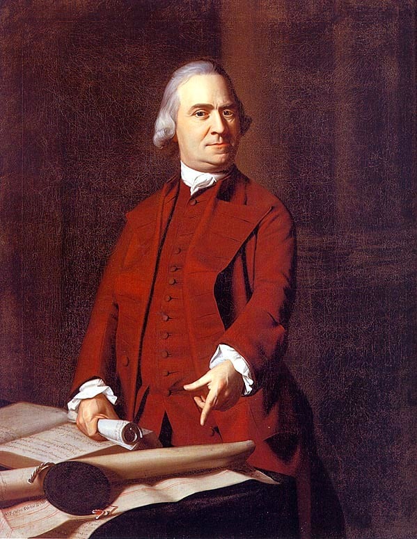 In this c. 1772 portrait by John Singleton Copley, Samuel Adams points at the Massachusetts Charter which he viewed as a constitution that protected the people's rights.