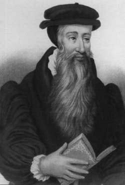 John Knox, who led the Reformation in Scotland, founding Presbyterianism.