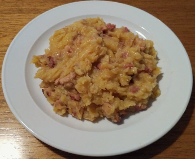Mulgipuder, a national dish of Estonia made with potatoes, groats, and meat