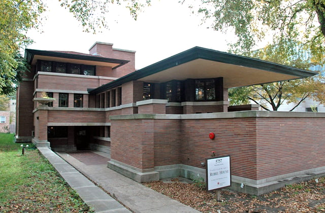 The Robie House, designed by Frank Lloyd Wright, is an example of a property listed by means of criterion C.
