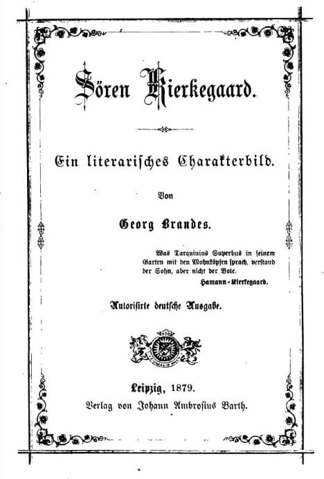 1879 German edition of Brandes' biography about Søren Kierkegaard