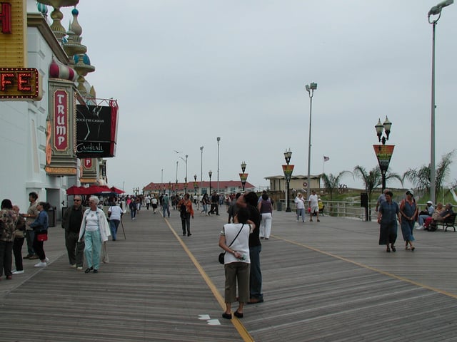 The Atlantic City boardwalk outside the Hard Rock