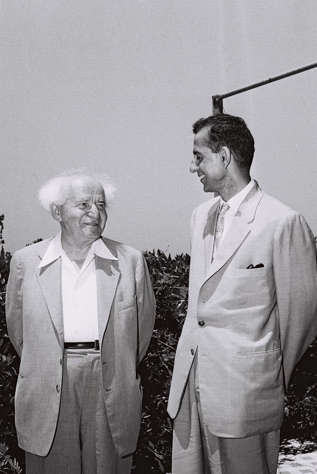 Prime Minister of Israel David Ben-Gurion and Prime Minister of Nepal B. P. Koirala