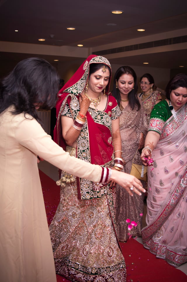 Indian bride in traditional wedding attire