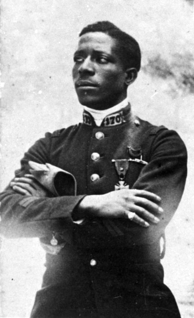 WW1 African American fighter pilot Eugene Bullard, a recipient of the Médaille militaire