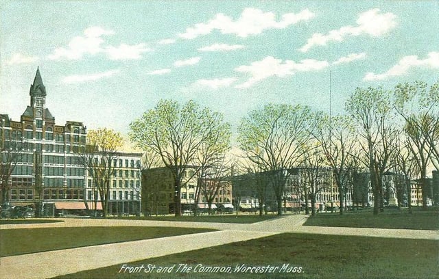 Worcester Common in 1907, established in 1669
