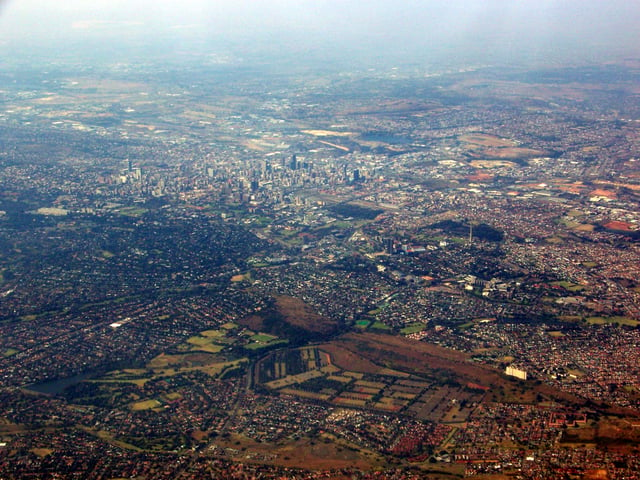 January 2008 Johannesburg aerial view looking towards the south-east