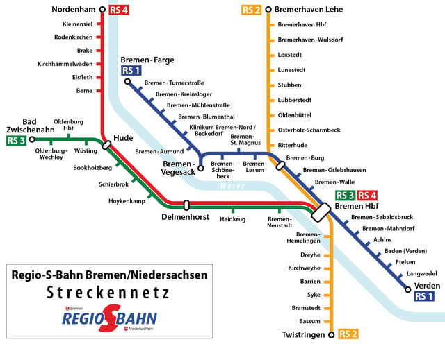 Map of the Bremen S-Bahn