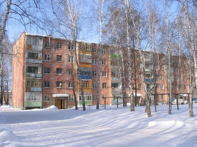 Panel khrushchovka in Tomsk.